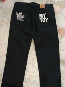 Black Jeans with Graphic Print