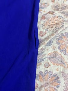 Vibrant Blue Long Kurta with Belt