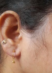 Gold Hoop Earrings with Charms