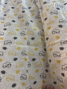 White Kurta with Elephant Print