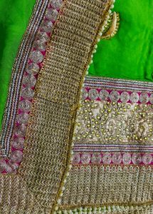 Vibrant green pink saree