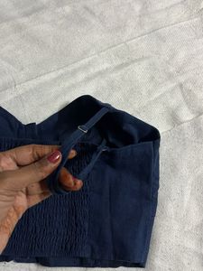 Navy Button-Front Cami Top