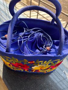 Floral Embroidered Tote Bag