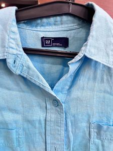 Blue Long Sleeve Button-Up Shirt