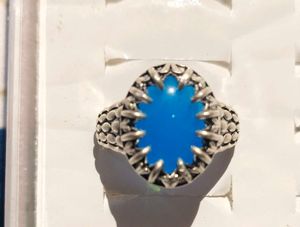 pure silver Blue Stone Ring Vintage design rin