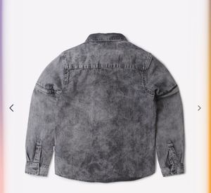 Grey Washed Denim Shirt for boys