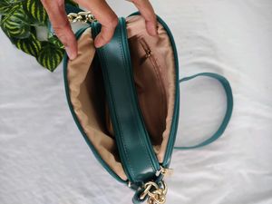 Kleio Sea Green Plain Sling Bag (Women's)