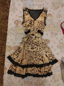 Leopard Print Sequin Y2k Dress