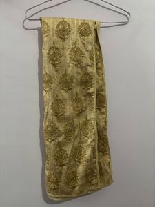 Golden Embroidered dress material