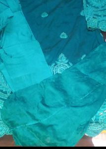Teal Embroidered Kurti
