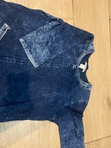 Blue Wash Fishtail Tunic Top