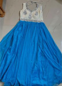 Blue Embellished Party Dress