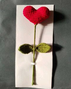 Handmade Crochet Heart Rose