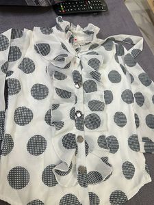 Chic Polka Dot Ruffle Blouse