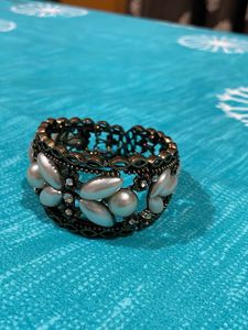 Antique Artificial Bracelet With White Pearl Work