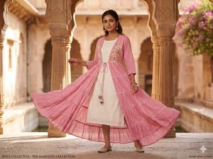 Elegant Pink Layered Kurta Set