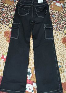Black Wide Leg Cargo Pants