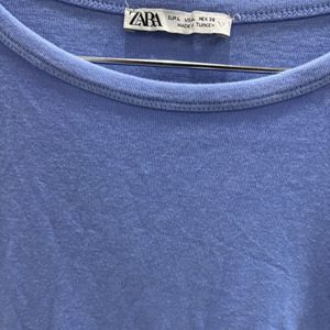 Zara Blue Cropped Tee