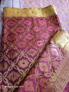 Elegant Burgundy Saree with Gold Border