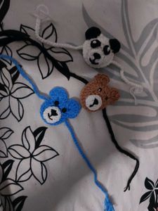 Cute Crochet Animal Rakhi (pack of 3 )