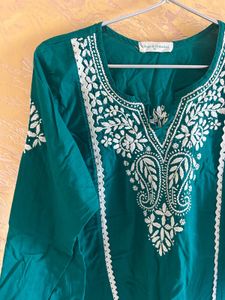 Elegant Green Embroidered Kurta Set
