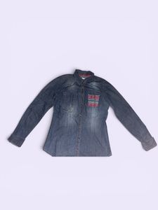 Denim Shirt with Aztec Pocket