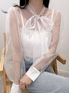 Korean Polka Dot Sheer Top