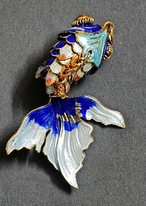 Vintage Enamel Koi Fish Pendent
