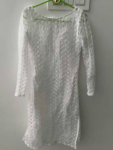 Elegant White Lace Kurta