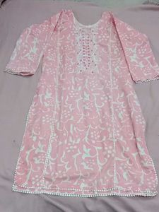 Beautiful Pink Printed Kurta Set