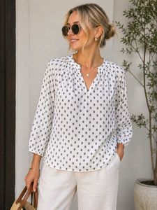 Chic Printed V-Neck Blouse