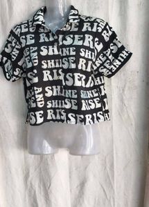 I. Trendy Graphic Print Cropped Shirt