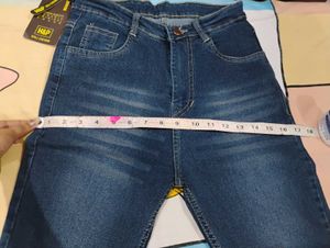 Dark Blue High-Waist Bell Bottom Jeans