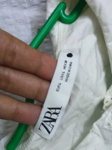 Elegant Zara White Lace Collar peplum top