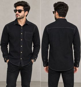 CROPP Classic Black Denim Shirt for Men