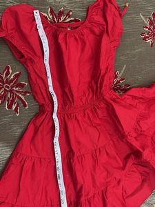 Chic Red Tiered Dress