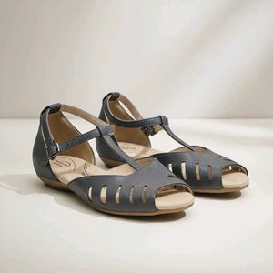 Navy Blue Glitter Flats