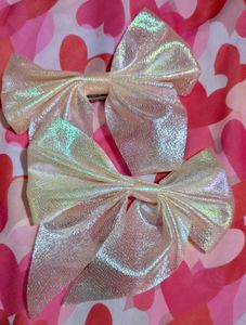 Set of 2 Shimmery Bow Hair Clips