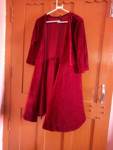 Red Velvet Shrug Dress