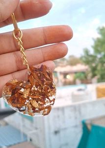 Heart Resin Keychain with Dried Flowers