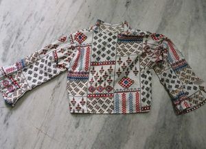 Boho Embroidered Jacket Style Blouse