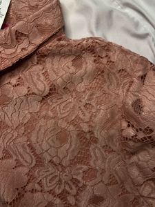 Pink Lace Button-Down Shirt