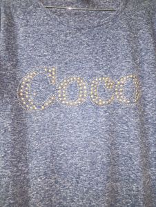 Women’s Blue Grey Lace-Up Top | Size M |