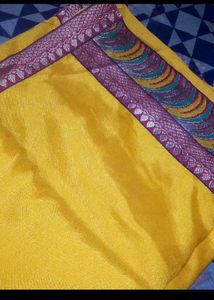 Vibrant Yellow Saree with Rich Borders