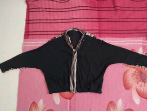 Stylish Black top with Unique neck design