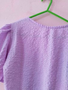 Cute Purple Puff Sleeve Top
