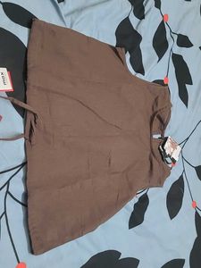 Brown Sleeveless Top with Tie Detail