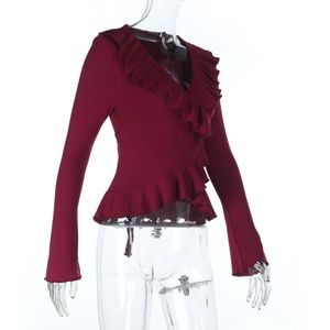 Chic Ruffled Long Sleeve Top