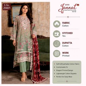 Lawn pakistani kurta set with cotton dupatta