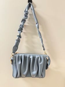 Cute Blue Ruched Shoulder Bag